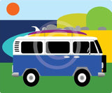 Bus (Camper Van) blue