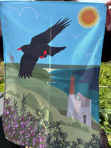 Clifftop Chough Tea Towel