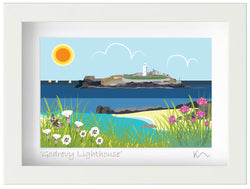 SALE Small framed print - Godrevy Lighthouse