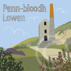 Penn-bloodh Lowen (Happy Birthday in Cornish) card