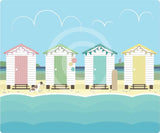 Beach Huts - Pastels
