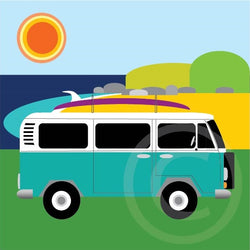 Bus (Camper Van) turquoise