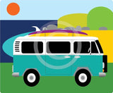 Bus (Camper Van) turquoise