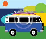 Bus (Camper Van) blue