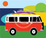 Bus (Camper Van) red